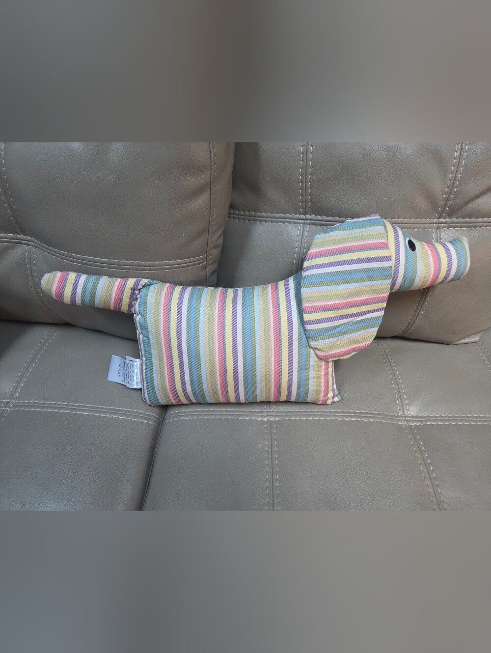 Vintage Zillow Bedtime Friends Striped "Long Dog" Plush Pillow Toy by Gloco B1Q